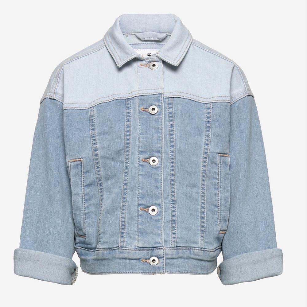 Girls abercrombie kids denim boyfriend jacket size 13/14